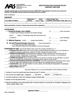 Aviation Policy Application Form