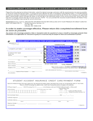 Student Accident Insurance Enrollment Form