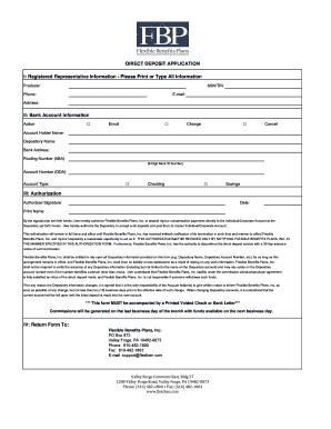 Direct Deposit Application Form