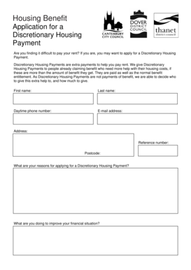 Discretionary Housing Payment Application