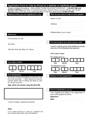 UK Proxy Vote Application Form