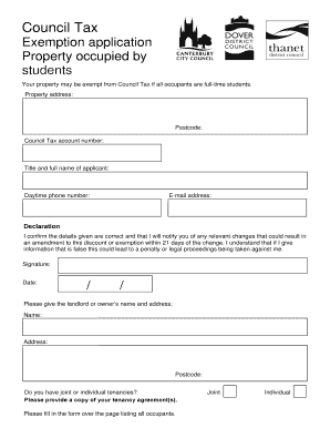 UK Council Tax Exemption Application