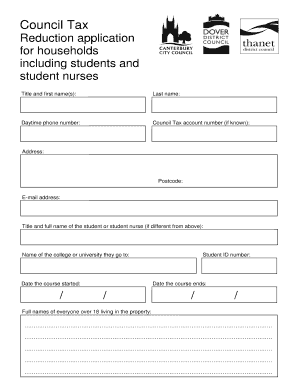 UK Council Tax Reduction Application for Students
