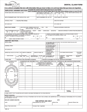 Dental Claim Form