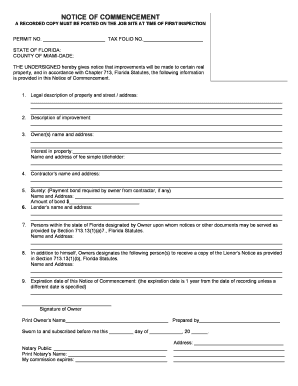 Florida Notice of Commencement