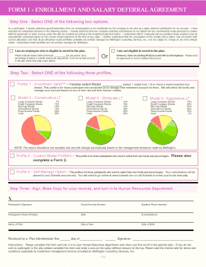 Enrollment and Salary Deferral Agreement