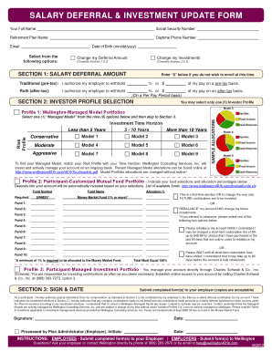 Salary Deferral and Investment Update Form
