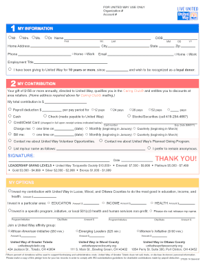 United Way Donation Form