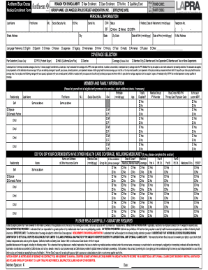 Anthem Blue Cross Medical Enrollment Form