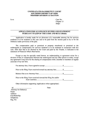 Chapter 13 Fee Application