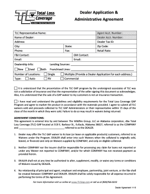TLC GAP Dealer Application & Agreement