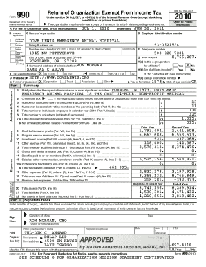 Form 990 Tax Return for Exempt Organizations