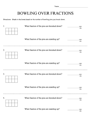 Bowling Over Fractions Worksheet
