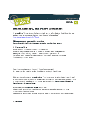 Veterinary Practice Brand Strategy Worksheet