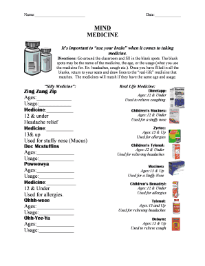 Mind Medicine Classroom Activity