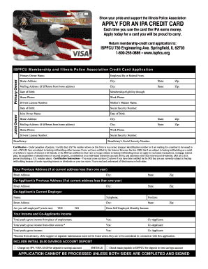 Illinois Police Association Credit Card Application