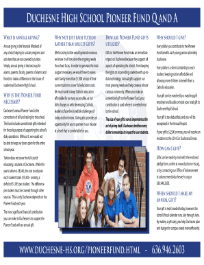 Duchesne High School Pioneer Fund Donation Form