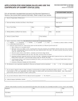 Wisconsin Sales and Use Tax Exemption Certificate