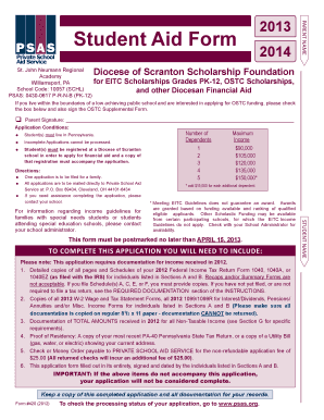 Student Aid Form