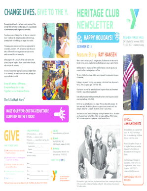 YMCA Heritage Club Donation Form
