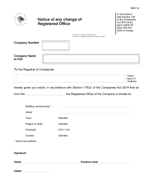 Notice of Change of Registered Office