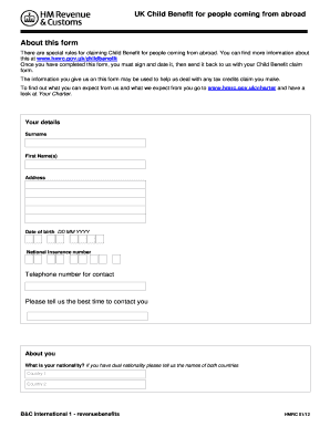 UK Child Benefit Claim for People Coming from Abroad