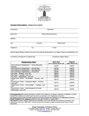 OACP Conference Registration Form