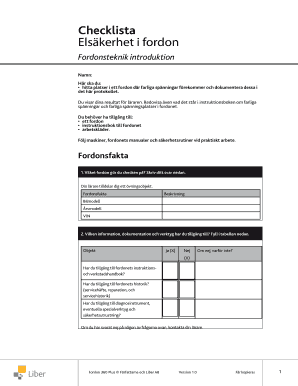 Vehicle Electrical Safety Checklist