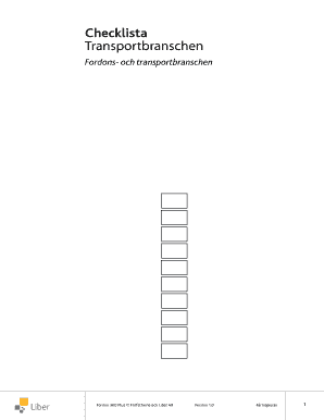 Transport Industry Checklist