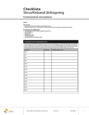 Screw Connection Tightening Checklist