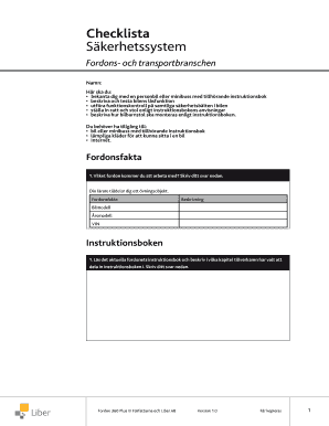 Vehicle Safety Checklist