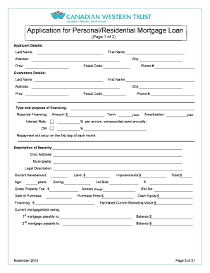 Personal Mortgage Application Package