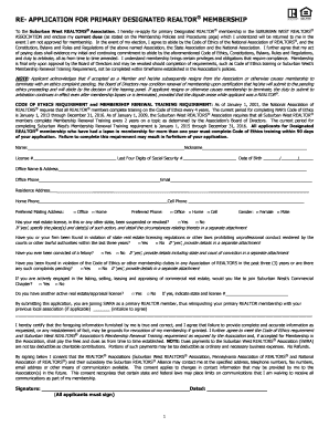 Re-Application for Primary Designated REALTOR® Membership