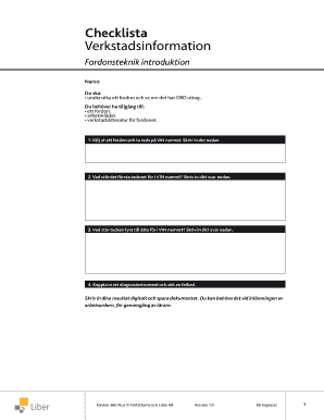 Vehicle Inspection Checklist