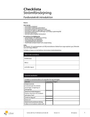 Vehicle Electrical System Checklist