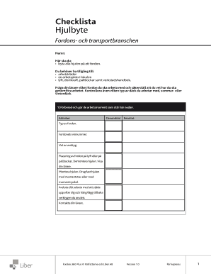 Wheel Change Checklist