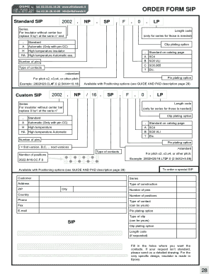 SIP Socket Order Form