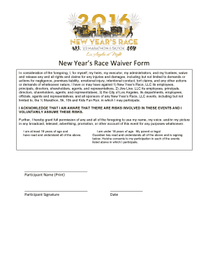 New Year's Race Waiver Form
