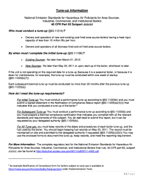 Boiler Tune-up Compliance Form