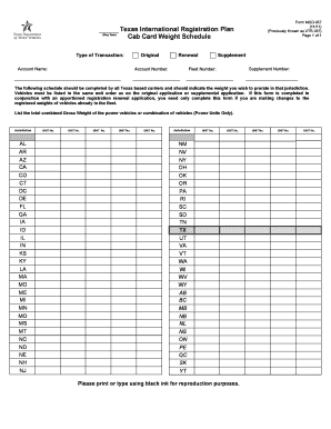 Texas International Registration Plan Form