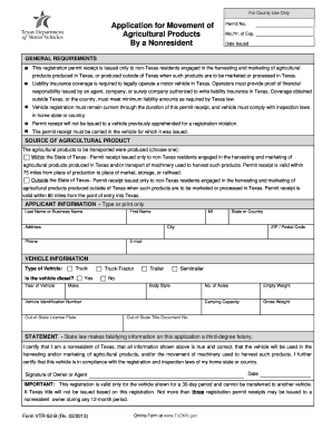 Texas Nonresident Agricultural Products Movement Permit