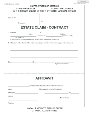 Estate Claim Contract Form