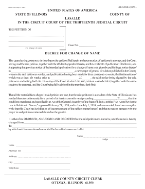 Decree for Change of Name