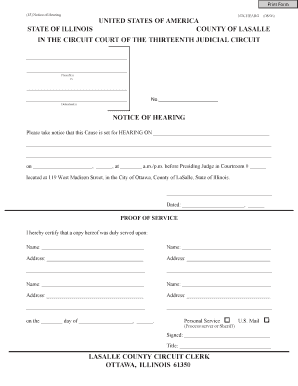 Illinois Notice of Hearing