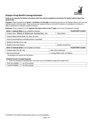 Employer Group Benefits Coverage Information Form