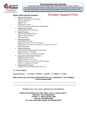 Donation Support Form