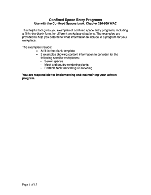 Confined Space Entry Program Template