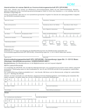 Beitrittserklärung zur Kommunikationsgewerkschaft DPV (DPVKOM)