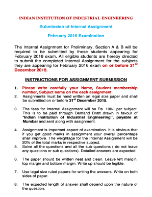 Indian Institution of Industrial Engineering Internal Assignment