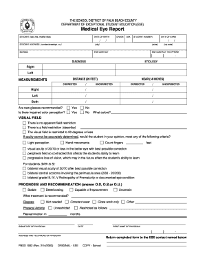 Medical Eye Report for Students